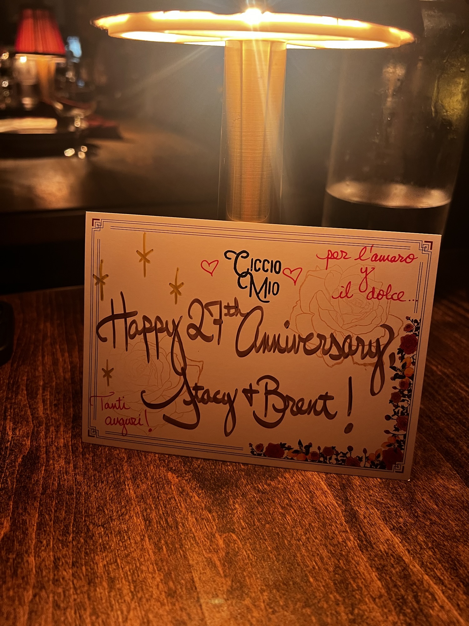 Anniversary night at Ciccio Mio